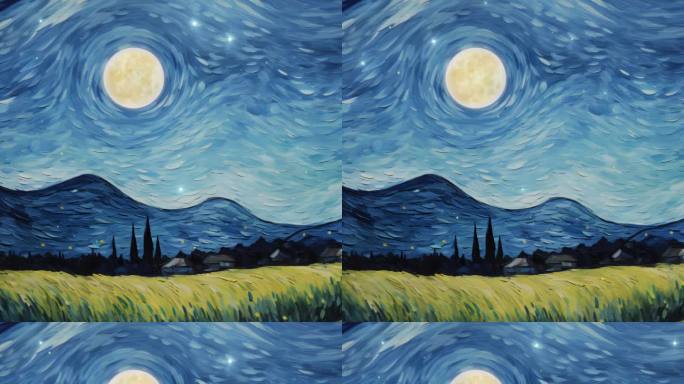 月光，梵高