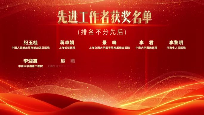 获奖名单人员名单红色主题ae模版