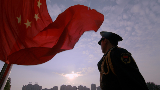 多镜头升旗仪式01