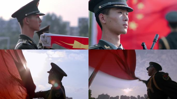 多镜头升旗仪式01