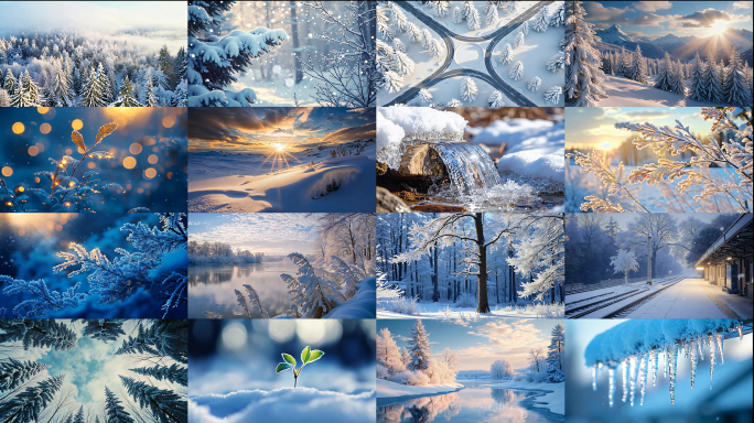 唯美冬天雪景4K【原创可商用】