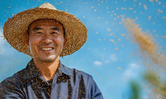 乡村振兴农业农民丰收的喜悦幸福 生活