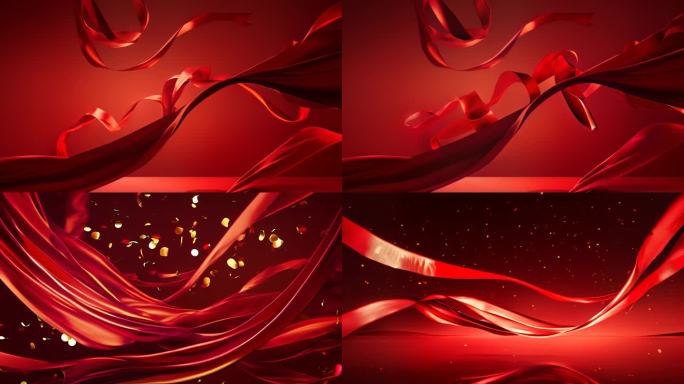 国庆节红色飘带背景