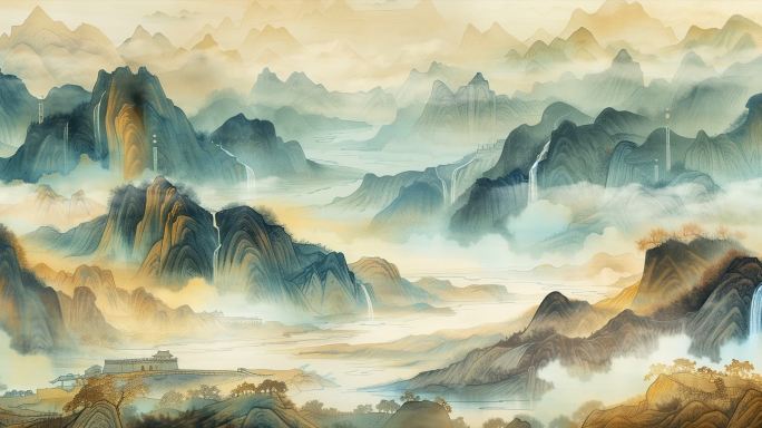 山河 壮美 LED视频 舞台背景