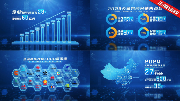 【无插件】科技数据柱状图合集