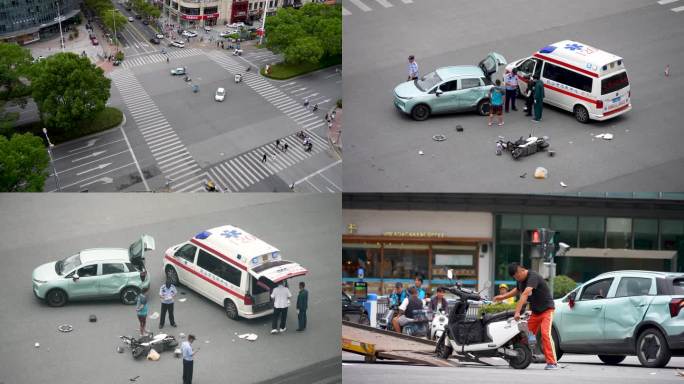 城市外卖电瓶车交通事故