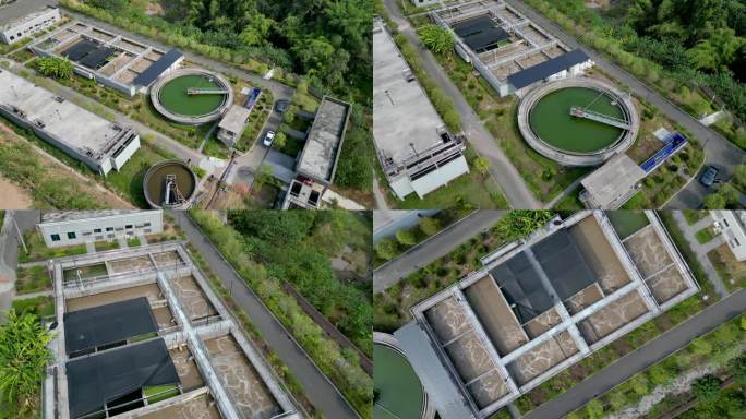 重庆污水处理厂航拍4K