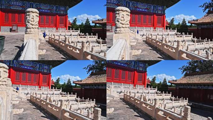 蓝天下故宫博物院太庙古建筑风光