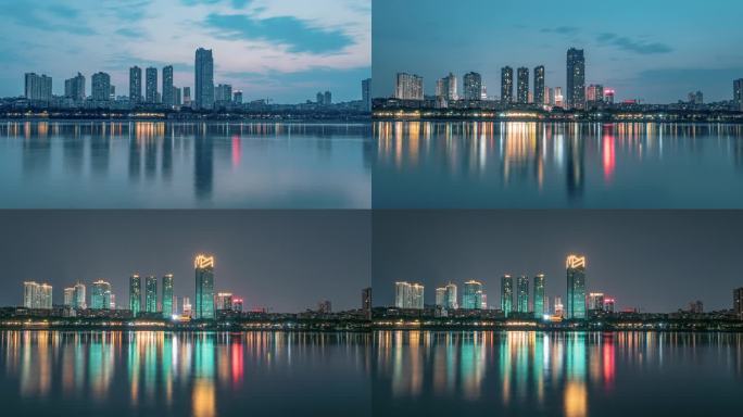 泸州城市夜景东门口日转夜延时