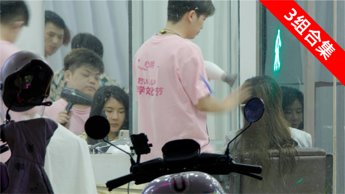 夏夜剪影：街拍发廊橱窗内的故事
