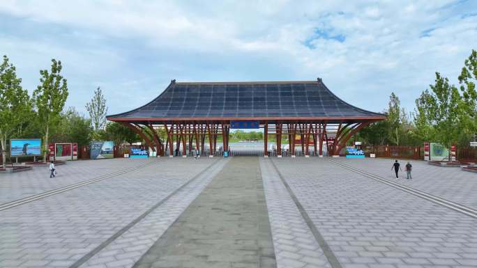沧州 园博园 航拍古建筑