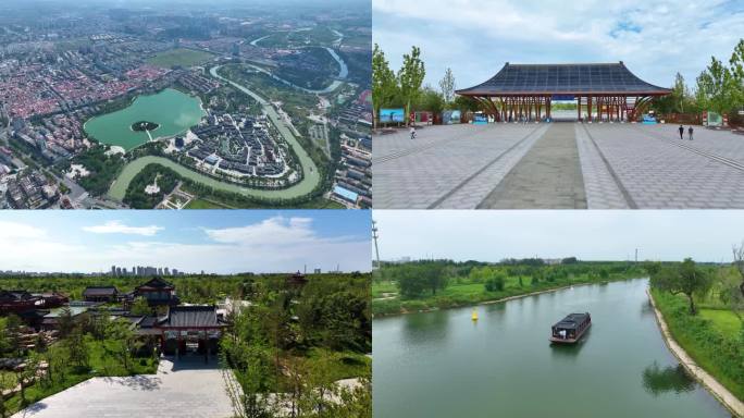 沧州 园博园 航拍古建筑