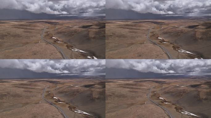 西藏那曲G317川藏北线公路航拍自然景观