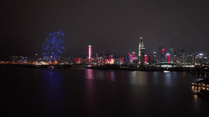 深圳湾无人机表演灯光秀