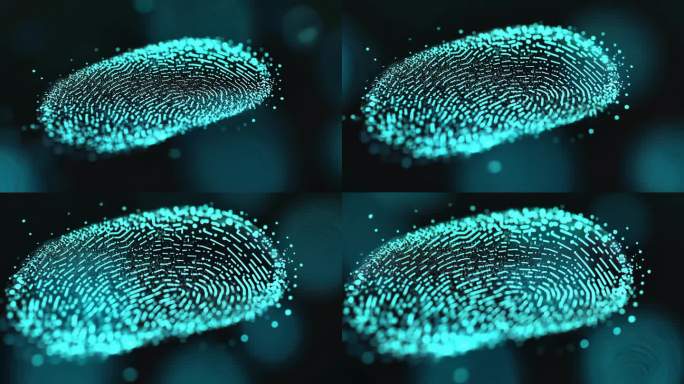 蓝色科技感指纹动画背景