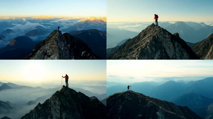 会当凌绝顶 一览众山小 站在山巅的男人