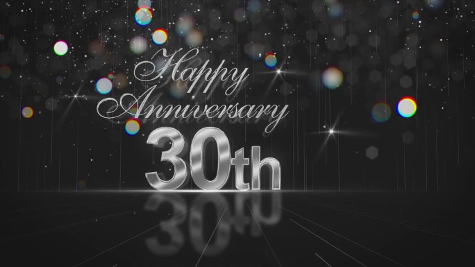 祝贺30周年，银背景，奢华银，恭喜