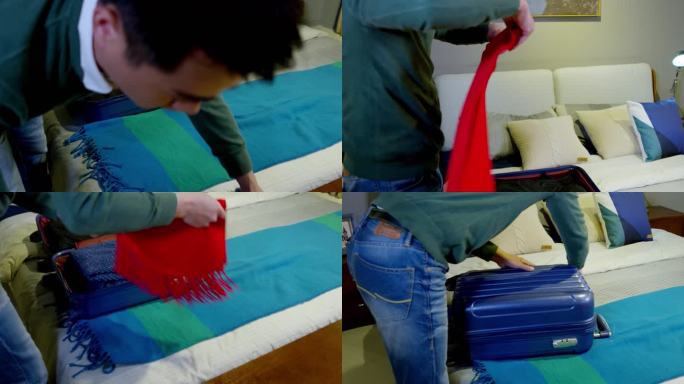 打包行李箱回家出差