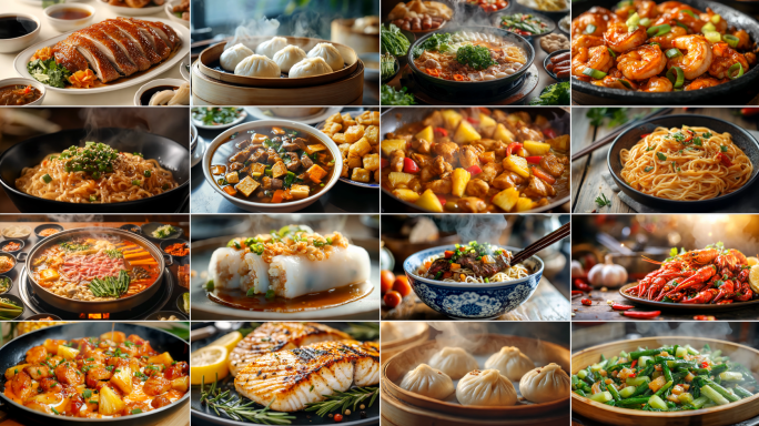 美食4K合集厨师炒菜除夕春节年夜饭包子