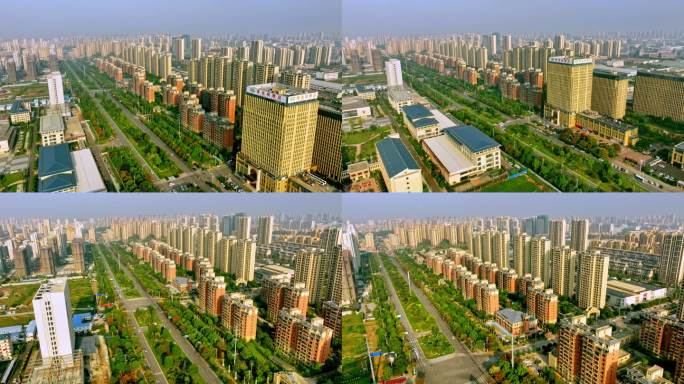 航拍安徽阜南城市建设规划4K