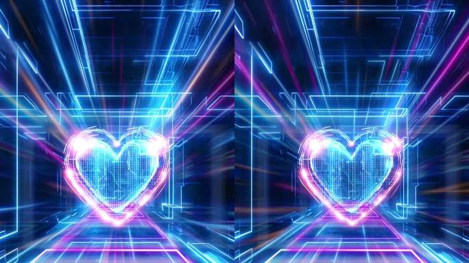 心 科技感 爱情 素材 光线 粒子 光束