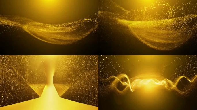 抽象金色粒子空间 颁奖高级奢华场景
