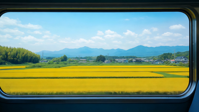 高铁火车车窗外旅途风景视频合集