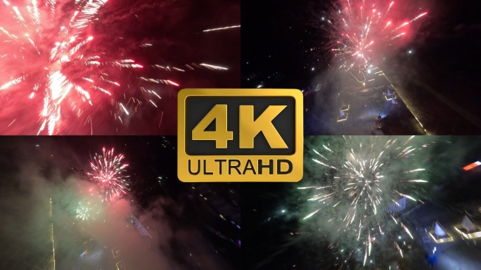 烟花烟火新年春节FPV航拍烟花 第一视角