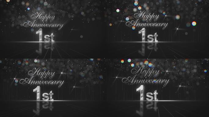 恭喜一周年，银背景，奢华银，恭喜