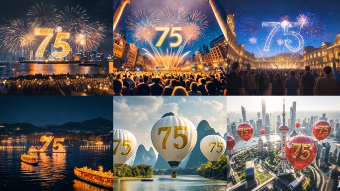 国庆75周年  国庆宣传素材 举国同庆