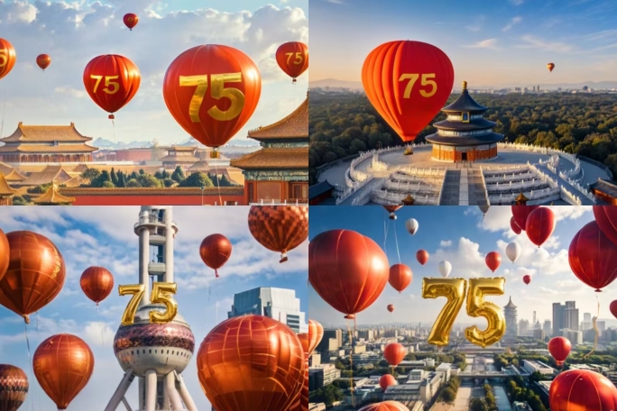 国庆75周年  国庆宣传素材 举国同庆