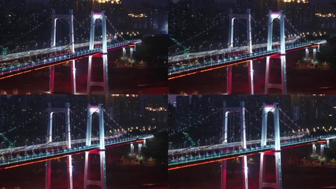 鹅公岩大桥夜景航拍