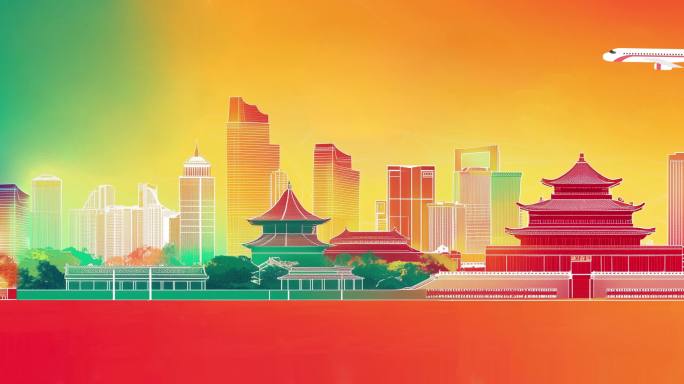 卡通城市舞台背景2