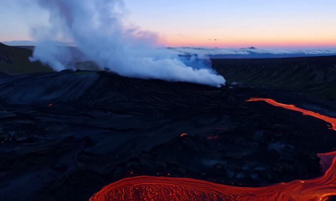 fpv火山火山喷发火山爆发爆炸冲击波地质