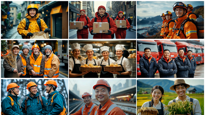 各职业各行各业幸福笑脸群像合集