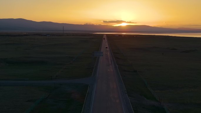 青海湖日落风光