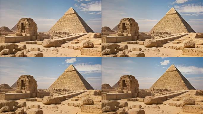 古代埃及金字塔法老空镜头时光流逝