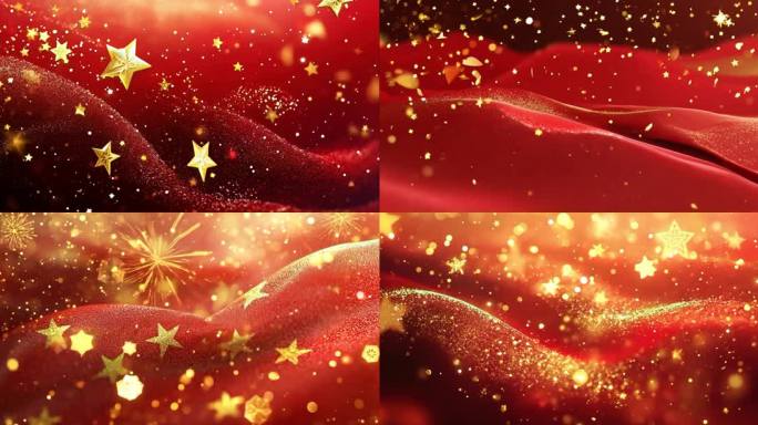 【宽屏】红色星光星星党政红色背景