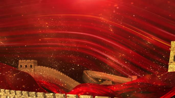 6K 国庆 十一 红底背景 宽屏 循环