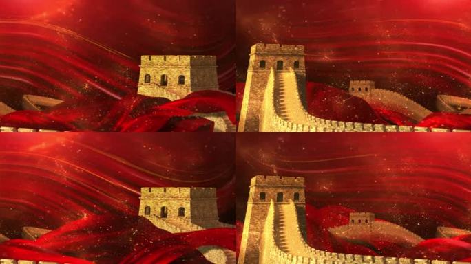 6K 国庆 十一 红底背景 宽屏 循环