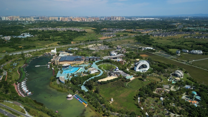 华侨城锦绣天府欢乐田园航拍宣传片4K