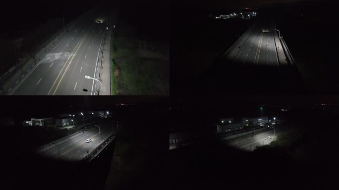 无人机灯光汽车路跑航拍