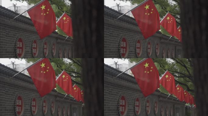 国庆街道红旗飘扬红旗爱国教育爱国主义