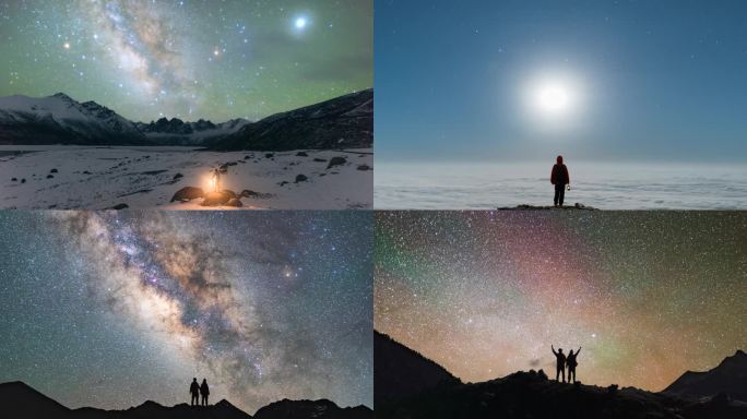 仰望星空探索思考宇宙斗转星移星空延时