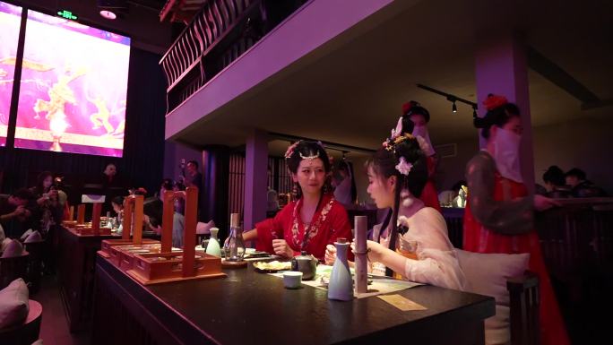 汉服装扮  沉浸用餐 汉服文化 实景演出