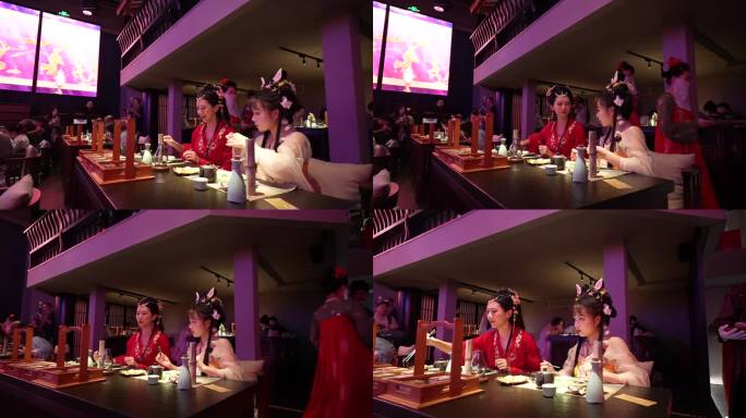 汉服装扮  沉浸用餐 汉服文化 实景演出