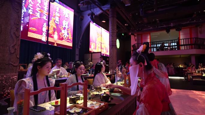 汉服装扮  沉浸用餐 汉服文化 实景演出