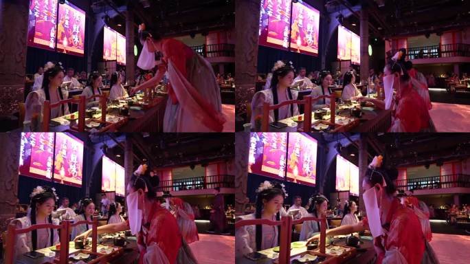 汉服装扮  沉浸用餐 汉服文化 实景演出