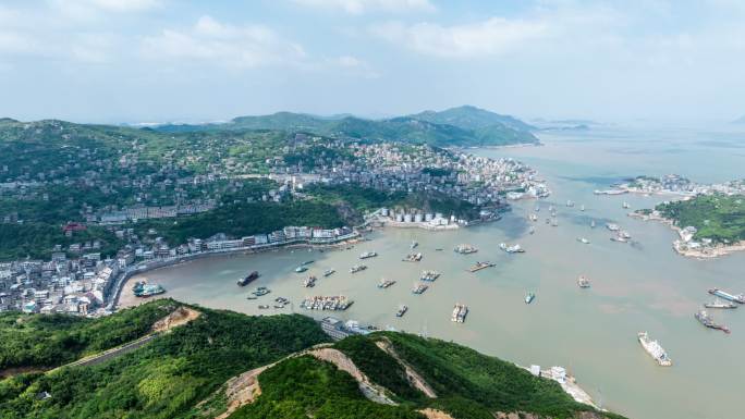 4k延时航拍温岭石塘钓浜隔海村