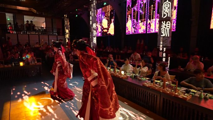 汉服装扮  沉浸用餐 汉服文化 实景演出